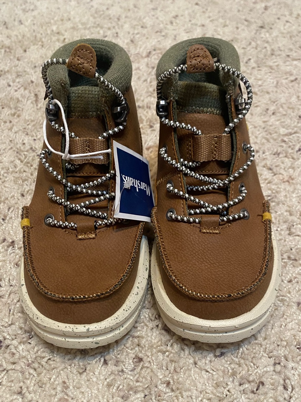 NWT Hey Dude Kids Brown Lace-Up Pull On Boots size 10c